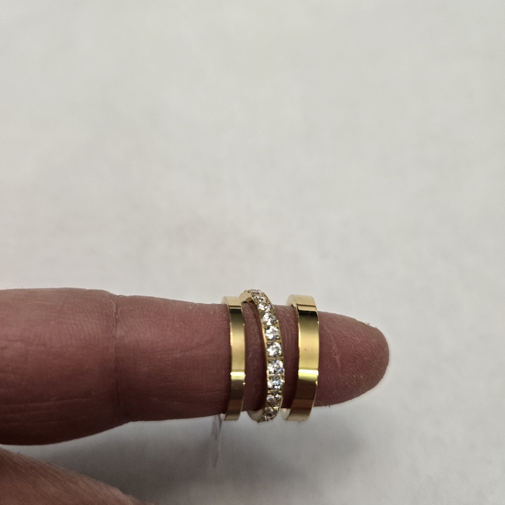 14kt Gold Plated Set Of 3 Eternity Bands - Picture 6 of 7